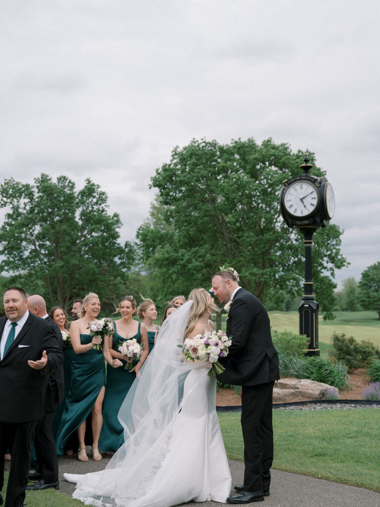 Wedding party photos at Cascade Hills Country Club in Grand Rapids, Michigan