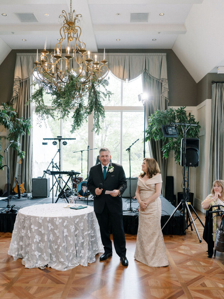 Parents of the bride giving a speech