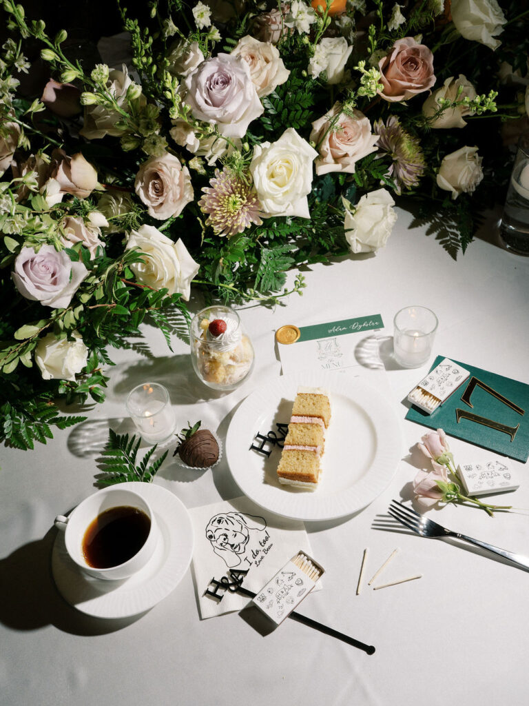 Flash wedding reception detail shot