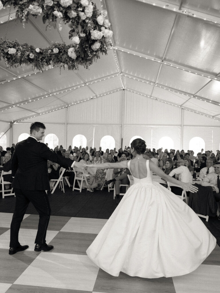 Bride and groom sharing a first dance