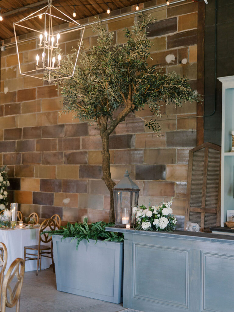 An indoor wedding reception in the Pickle Factory at The Millhaven