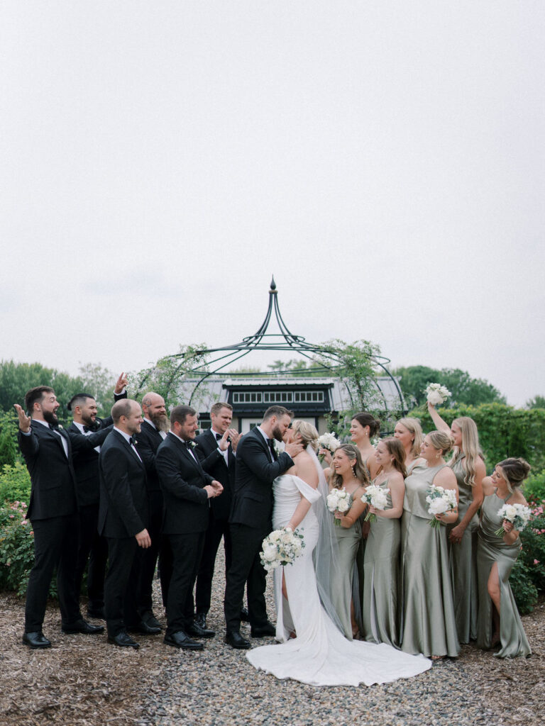 Outdoor wedding party photos from a summer wedding at The Millhaven