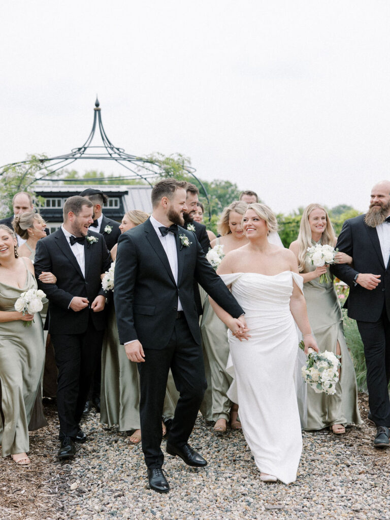Outdoor wedding party photos from a summer wedding at The Millhaven