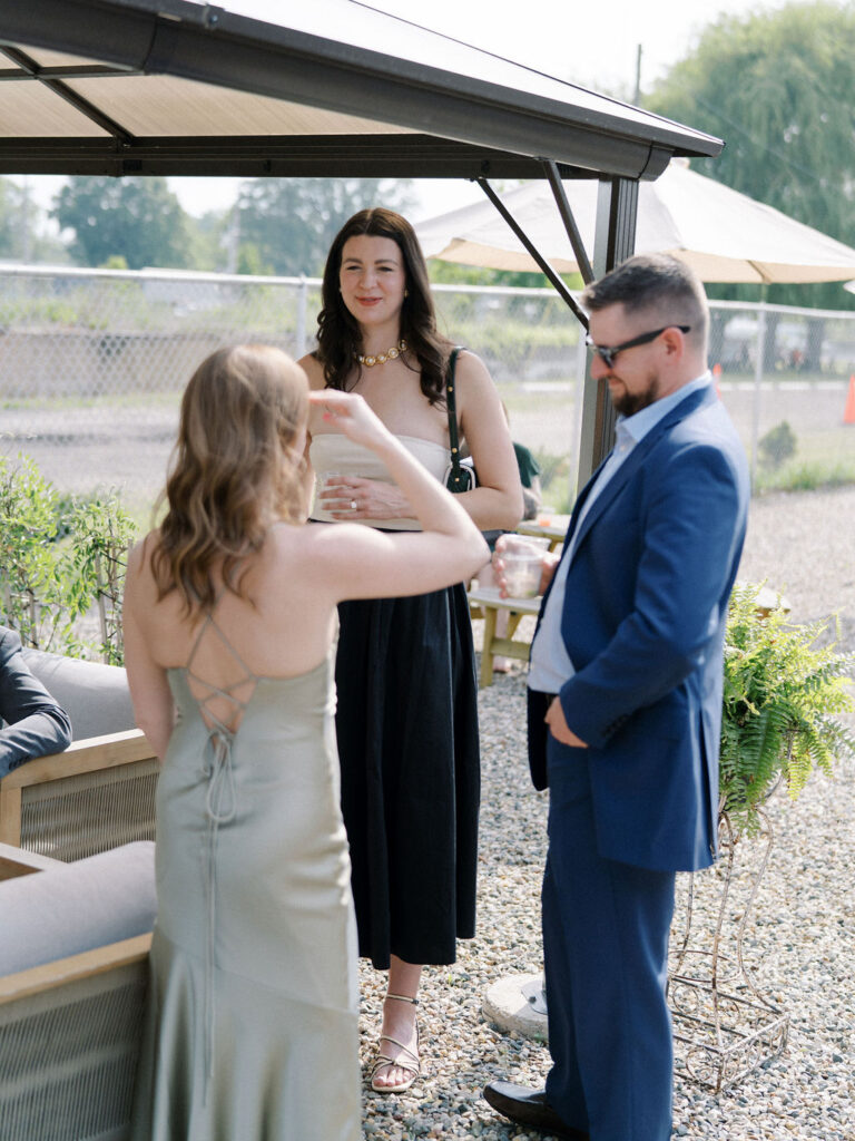 Guests mingling during cocktail hour