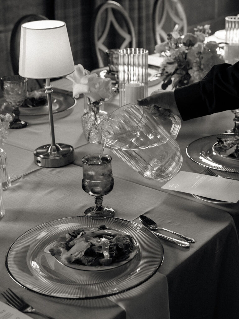 Wedding reception detail photos from a Pickle Factory wedding reception at The Millhaven