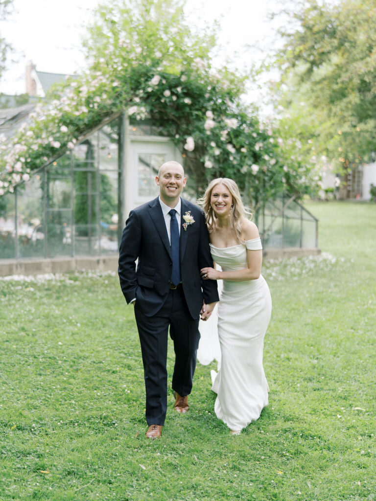 Golden hour bride and grooms portraits from a Glass House Community wedding in Michigan