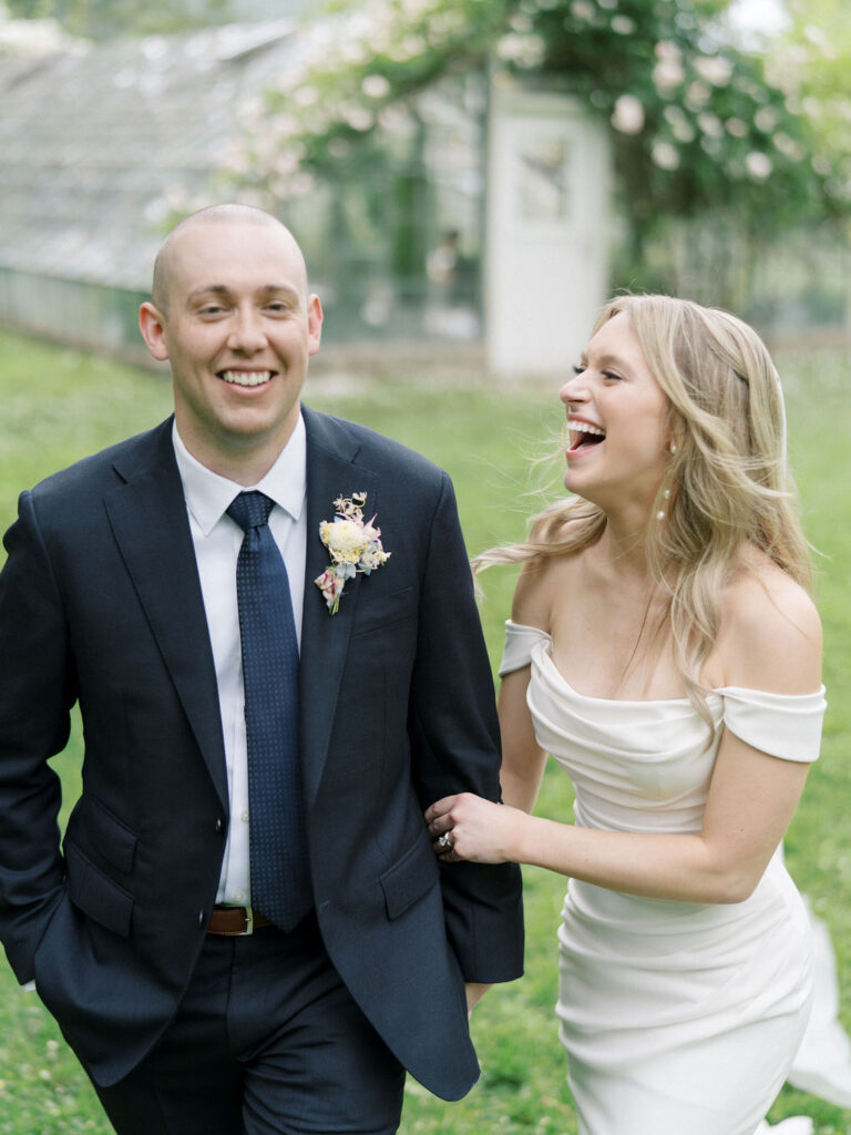 Golden hour bride and grooms portraits from a Glass House Community wedding in Michigan