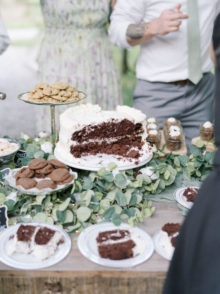 Cut into wedding cake