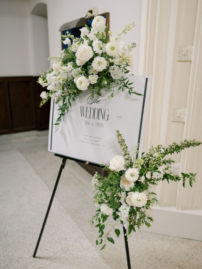 Wedding ceremony signage
